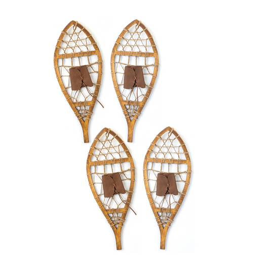 Vintage Wood Hanging Snow Shoe Decor (Set of 4) -Ship Only
