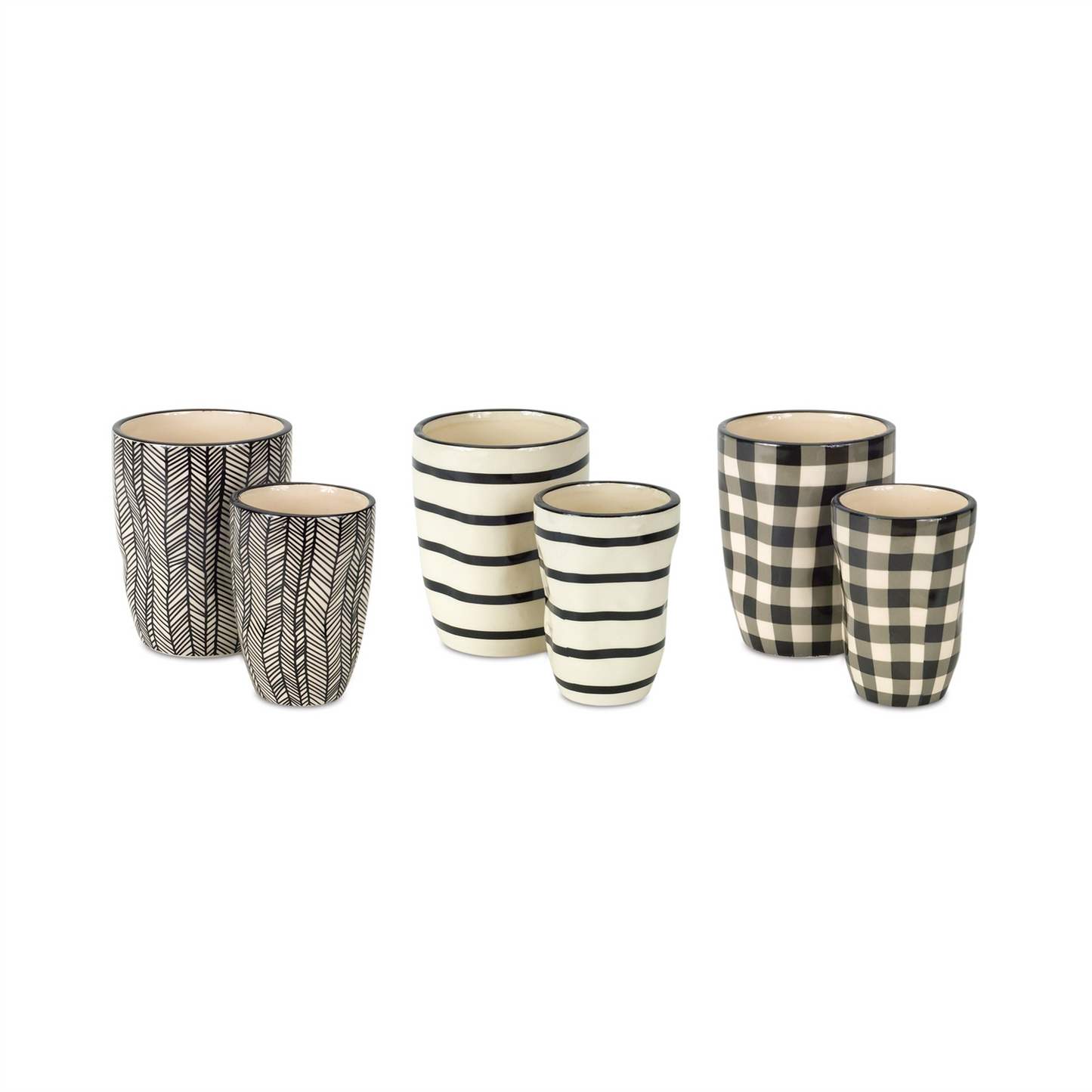 Wavy Patterned Planter or Vase (Set of 6) -Ship Only