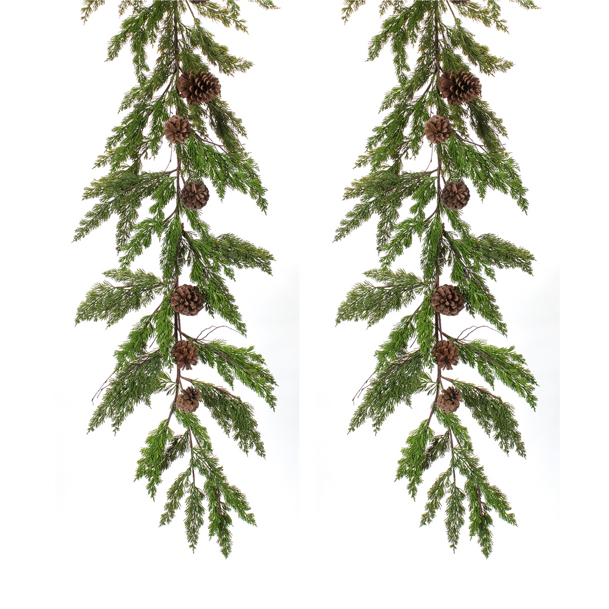 Winter Pine Garland with Pinecone Accents (Set of 2) -Ship Only