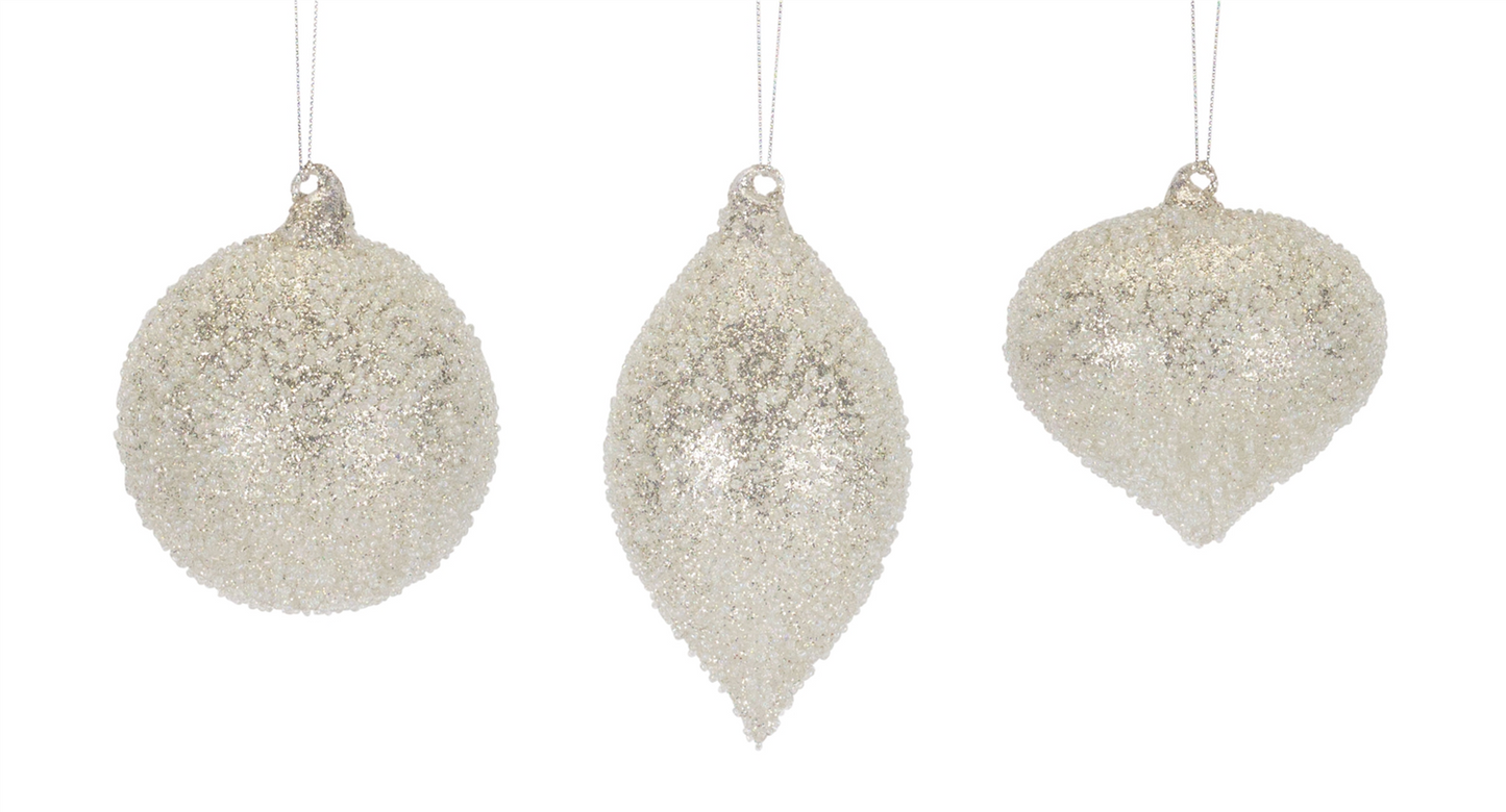 Beaded Glass Tree Ornament (Set of 6) -Ship Only