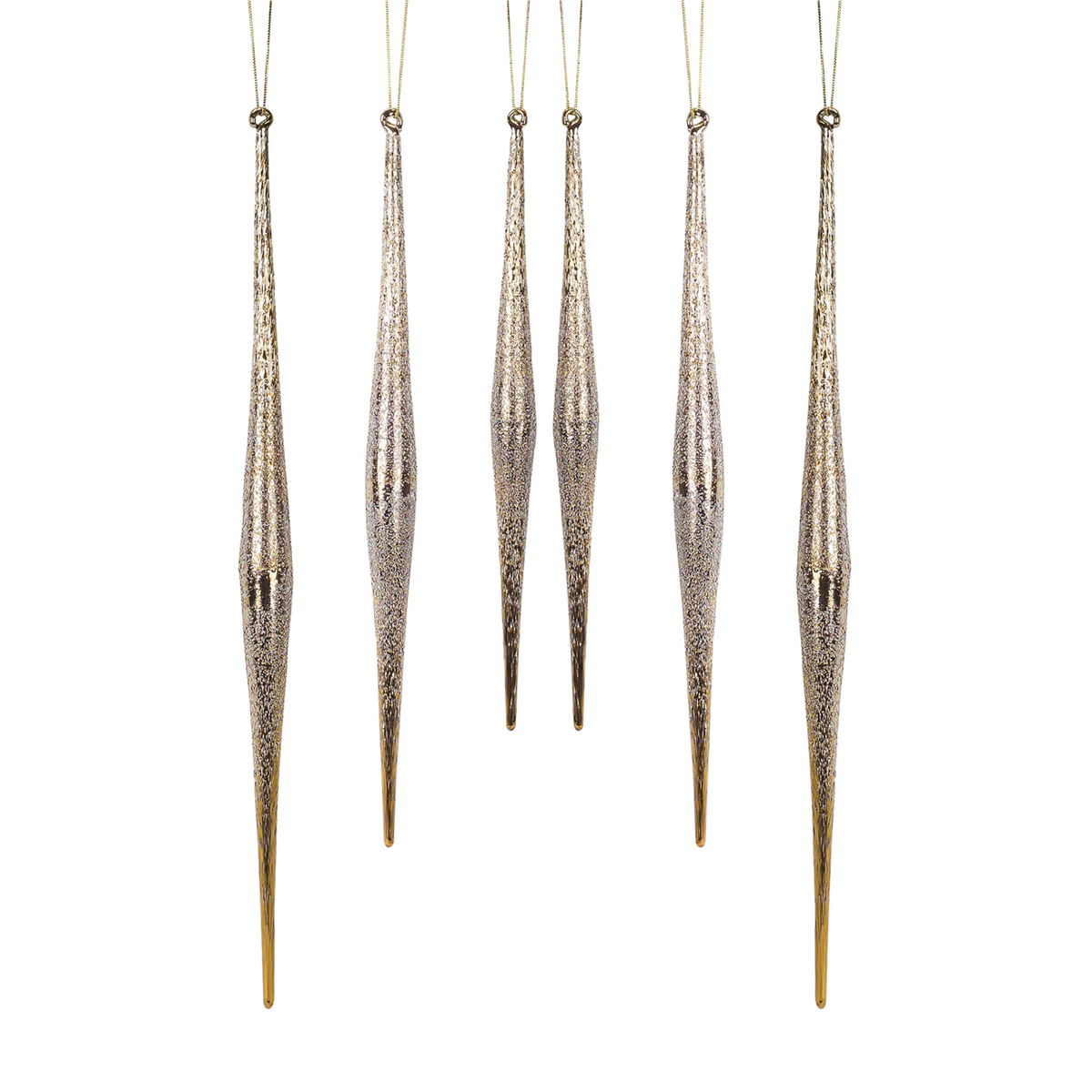 Gold and Silver Ombre Drop Ornament (Set of 6) -Ship Only
