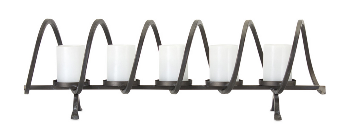 Modern Metal Sprial Candle Holder Centerpiece 31"L -Ship Only