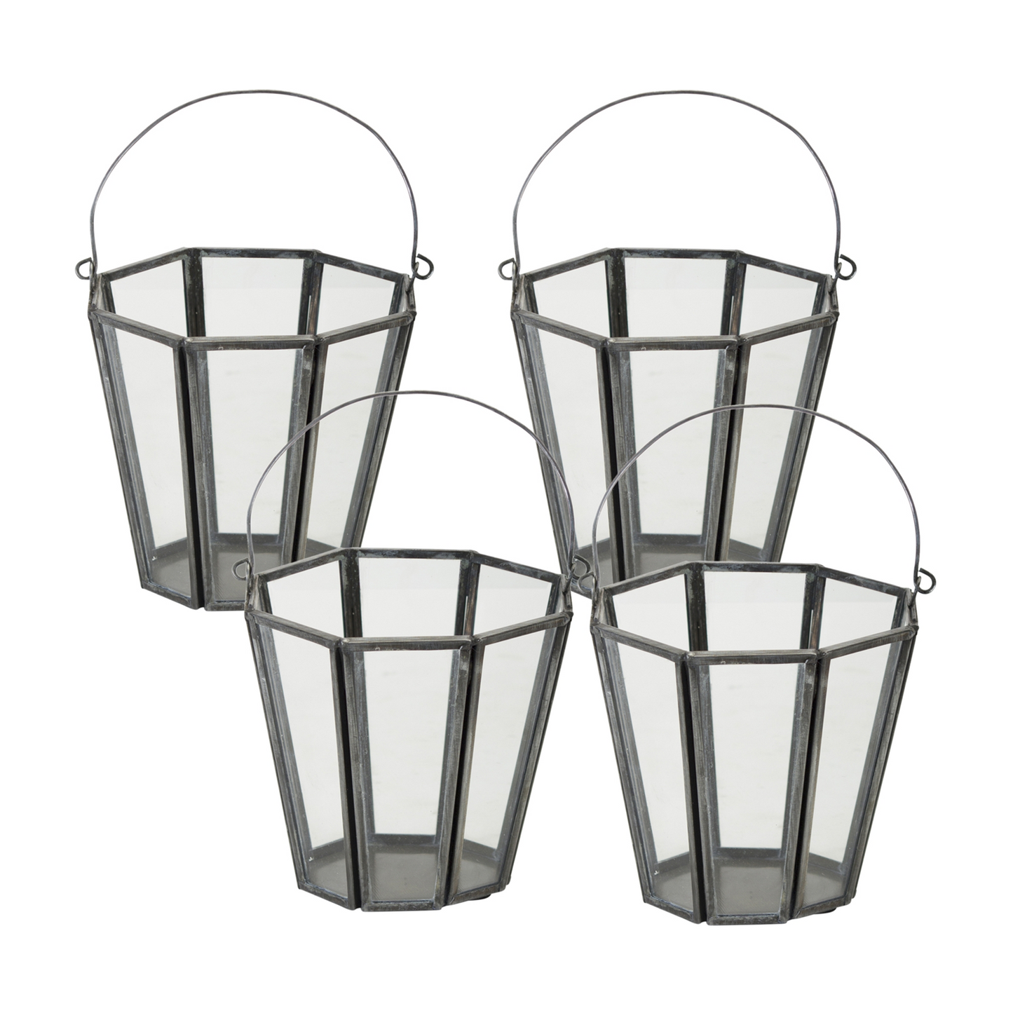 Iron Candle Holder Bucket with Handle (Set of 4) -Ship Only
