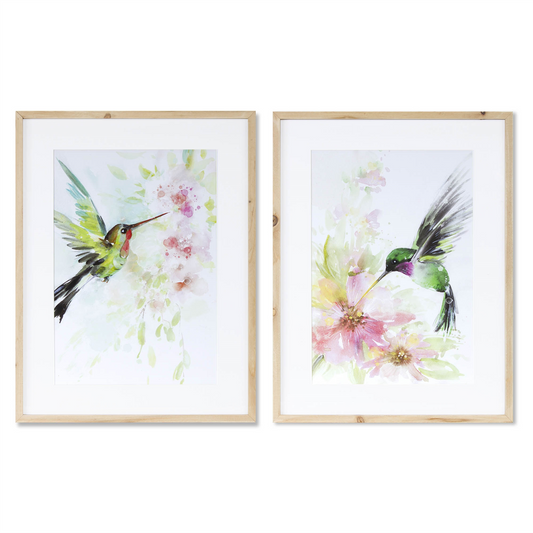 Framed Hummingbird Print (Set of 2) -Ship Only