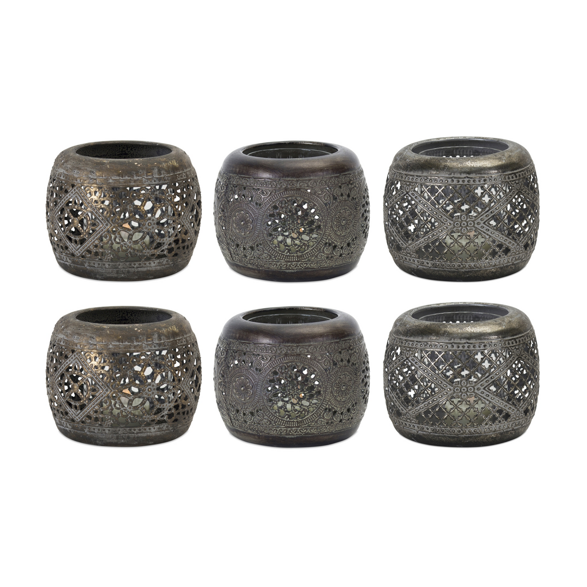 Votive Holder (Set of 6) 4.5"Dx 4"H Metal -Ship Only