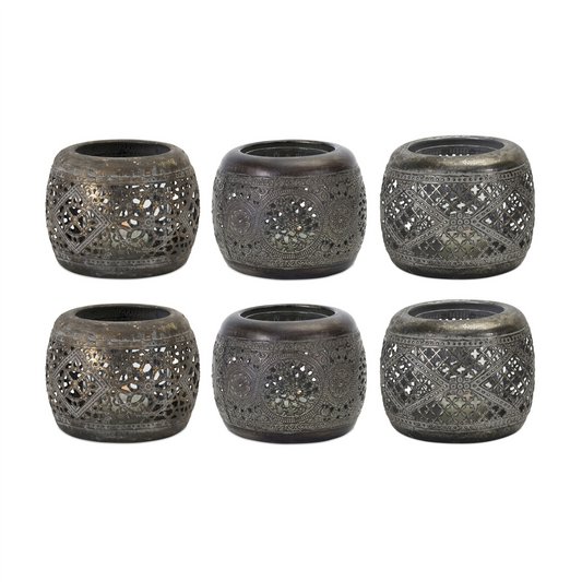 Votive Holder (Set of 6) 4.5"Dx 4"H Metal -Ship Only