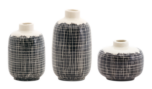Mini Vase (Set of 6) 3.5"H, 5.25"H, 6.25"H Terra Cotta -Ship Only