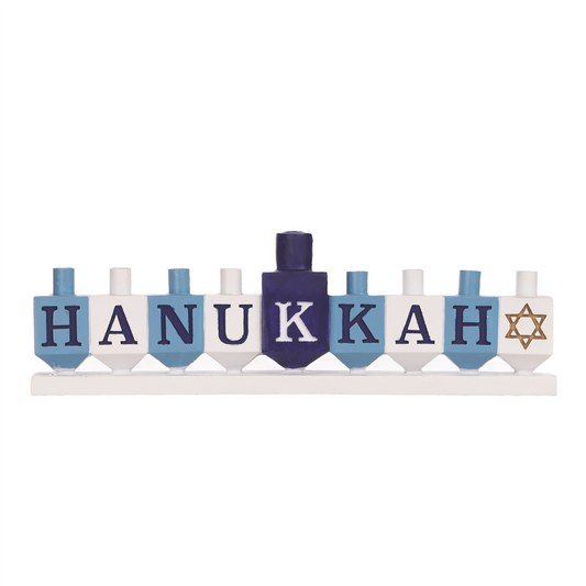 Hanukkah Menorah Candle Holder 11"L -Ship Only