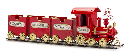 Metal Toy Train on Track Display 37"L -Ship Only