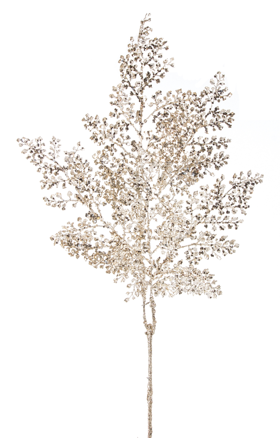 Gold Glitter Fern Spray (Set of 12) -Ship Only