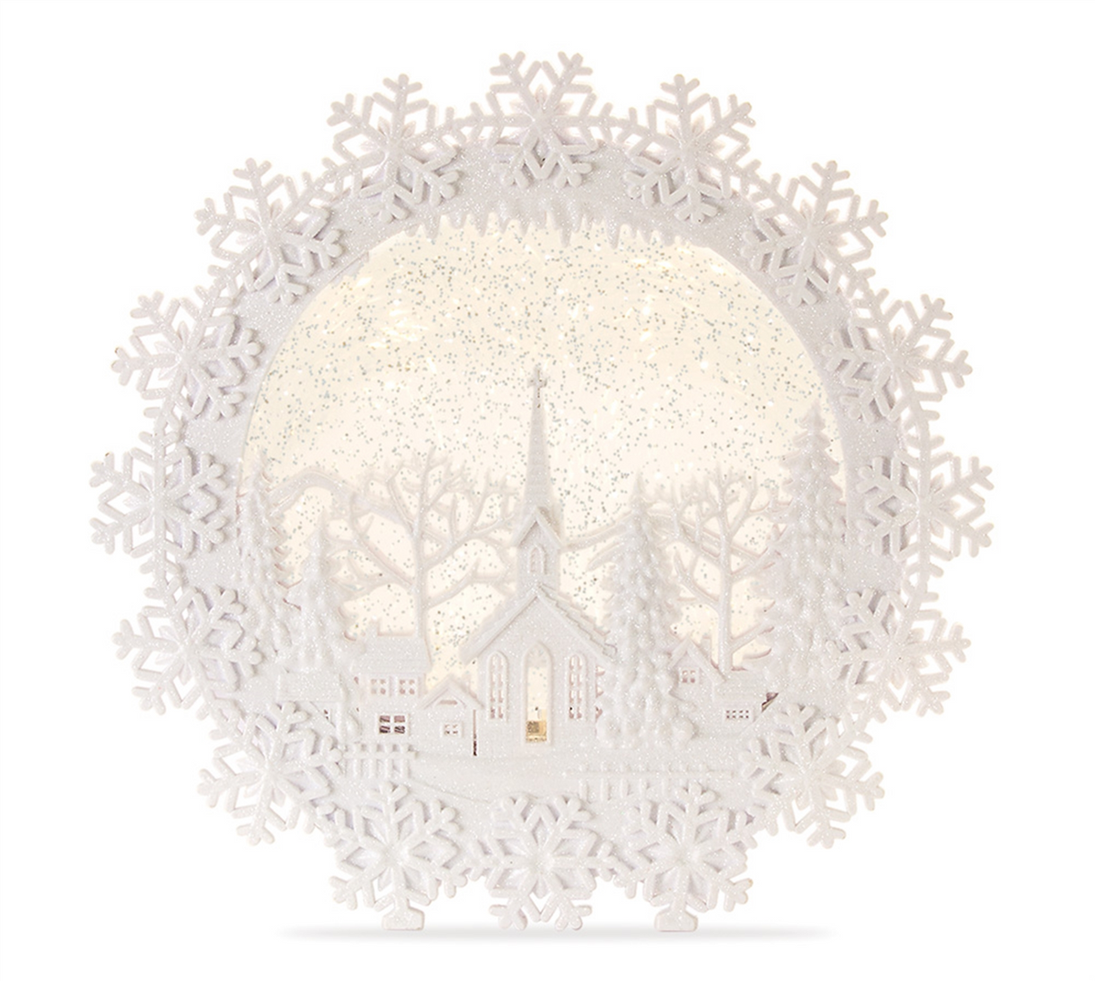 LED Church Scene Snow Globe 12.25"H -Ship Only