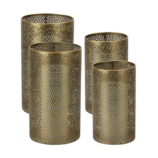 Candle Holder (Set of 4) 8"H, 10"H Metal -Ship Only