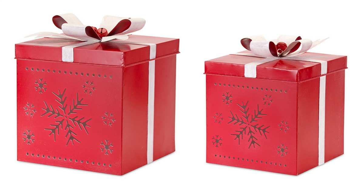 Present (Set of 2) 11.5"H, 13.5"H Iron -Ship Only