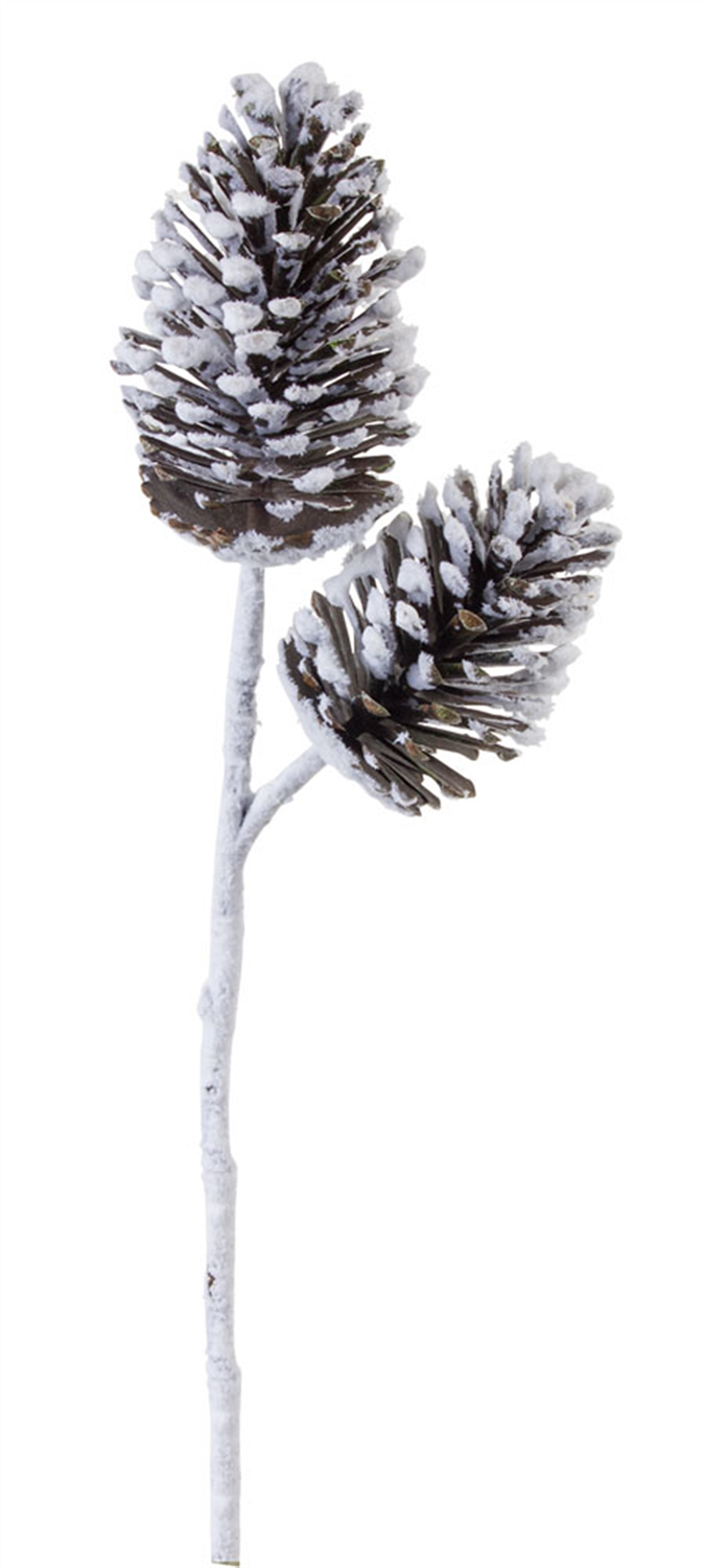 Flocked Snowy Pine Cone Spray (Set of 6) -Ship Only