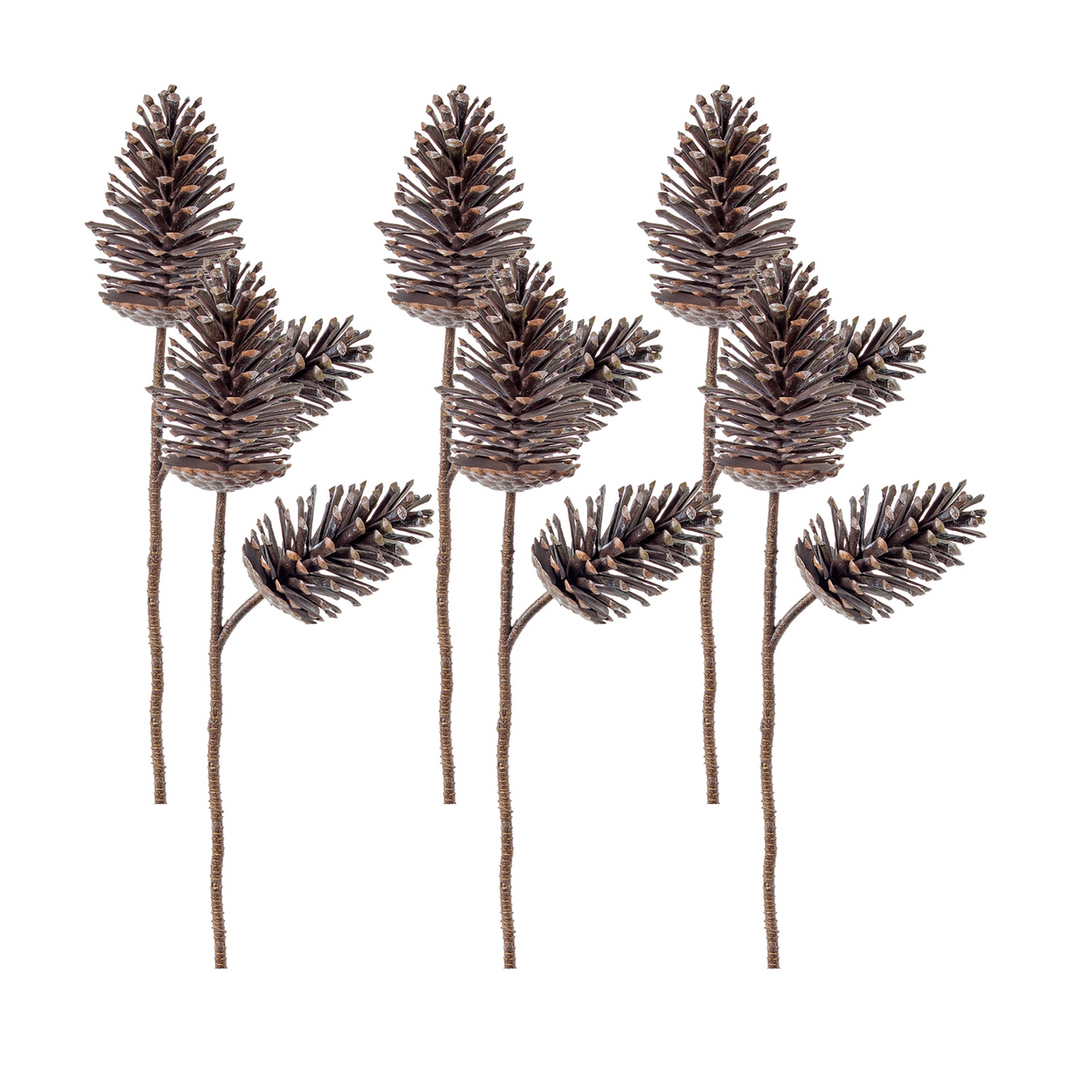 Double Pine Cone Spray (Set of 6) -Ship Only