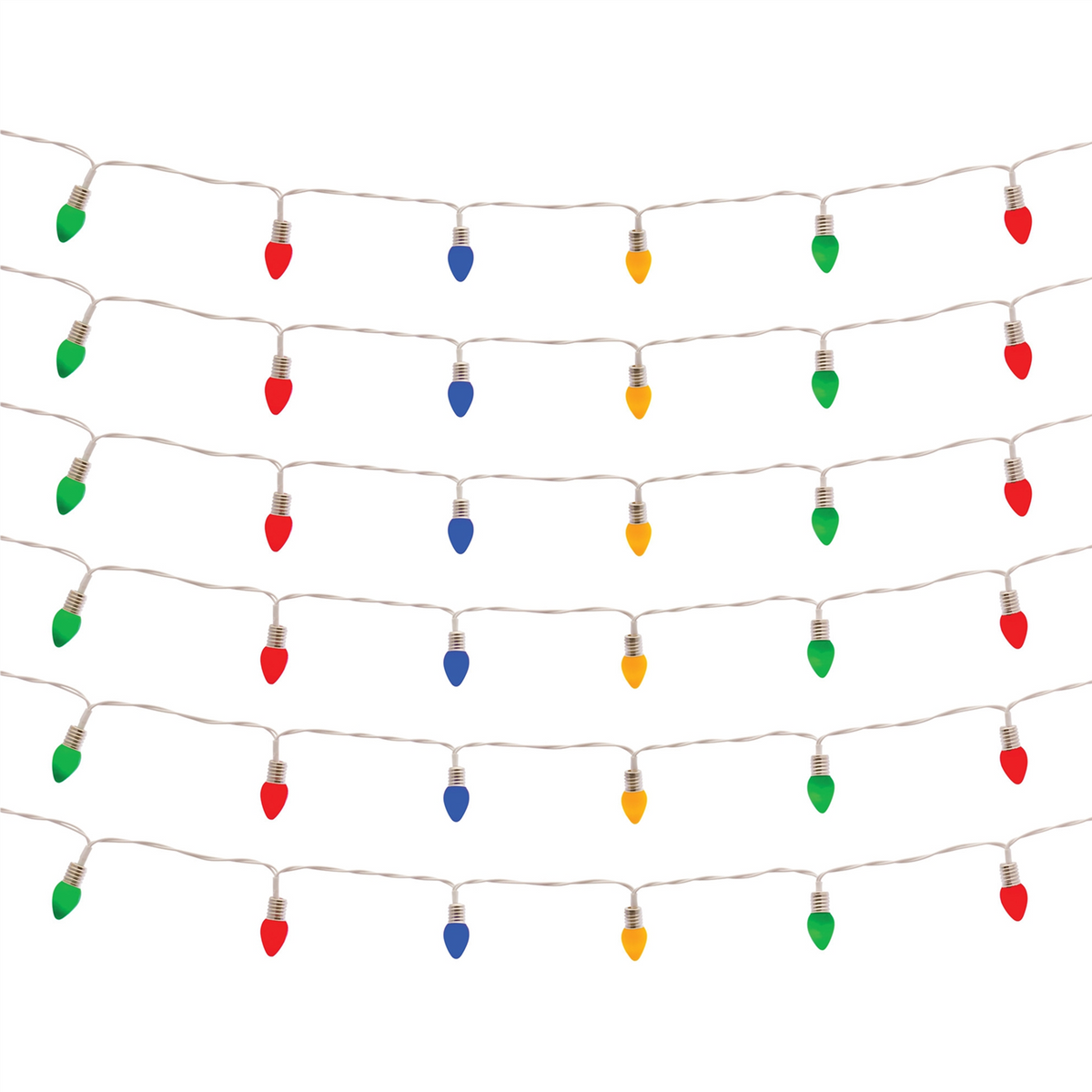 LED Lighted Strand with Classic Bulb Design (Set of 6 Strands)