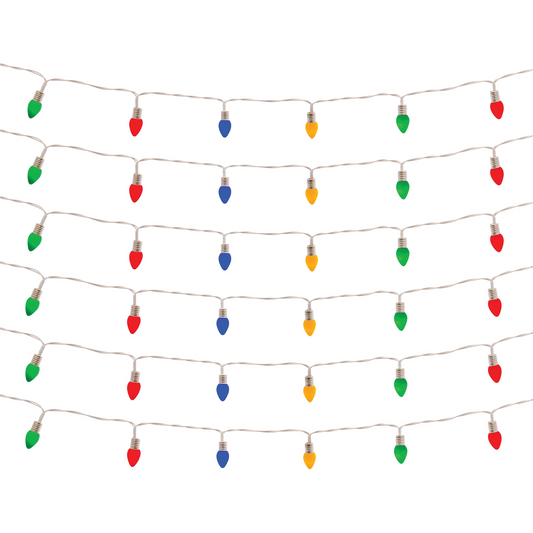 LED Lighted Strand with Classic Bulb Design (Set of 6 Strands) -Ship Only