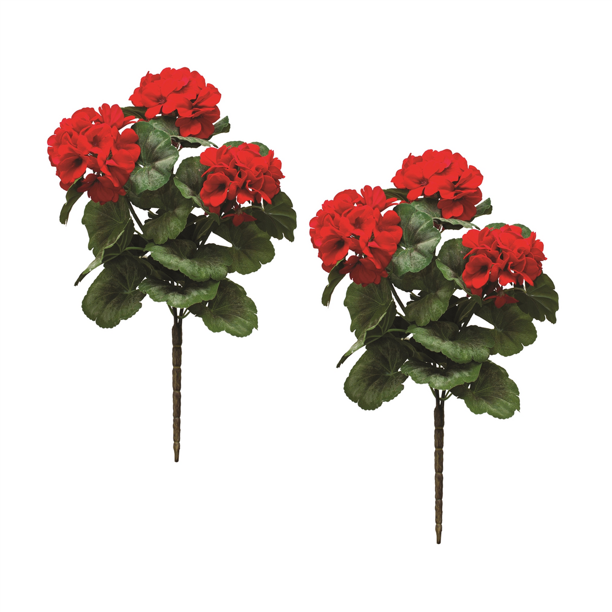 Red Geranium Floral Bush (Set of 2) -Ship Only