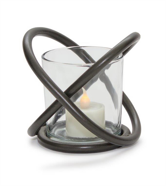 Votive Holder (Set of 2) 4”H Metal/Glass -Ship Only