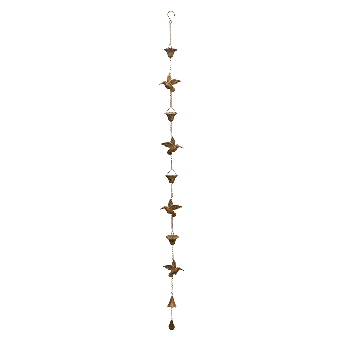 Iron Hummingbird Rain Chain 61.5"H -Ship Only