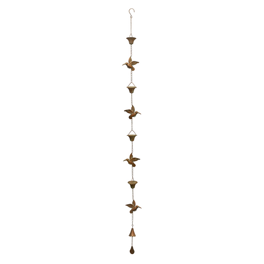 Iron Hummingbird Rain Chain 61.5"H -Ship Only