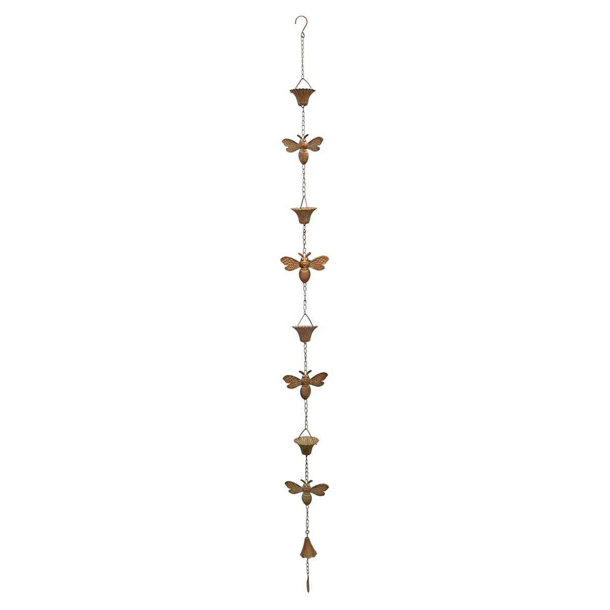 Iron Bumble Bee Rain Chain 61.5"H -Ship Only