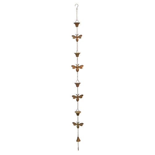 Iron Bumble Bee Rain Chain 61.5"H -Ship Only