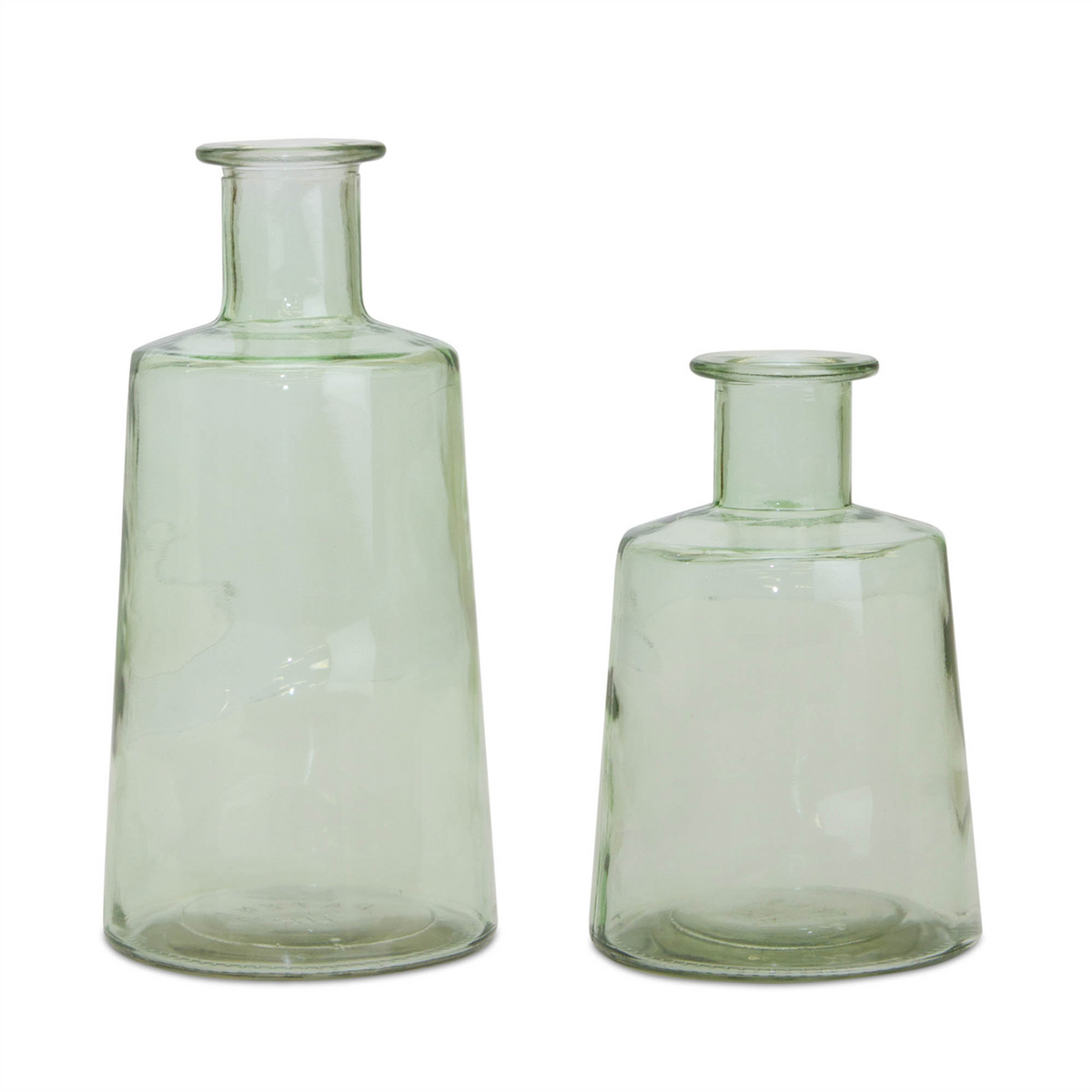 Bottle (Set of 2) 7"H, 9.5"H Glass -Ship Only