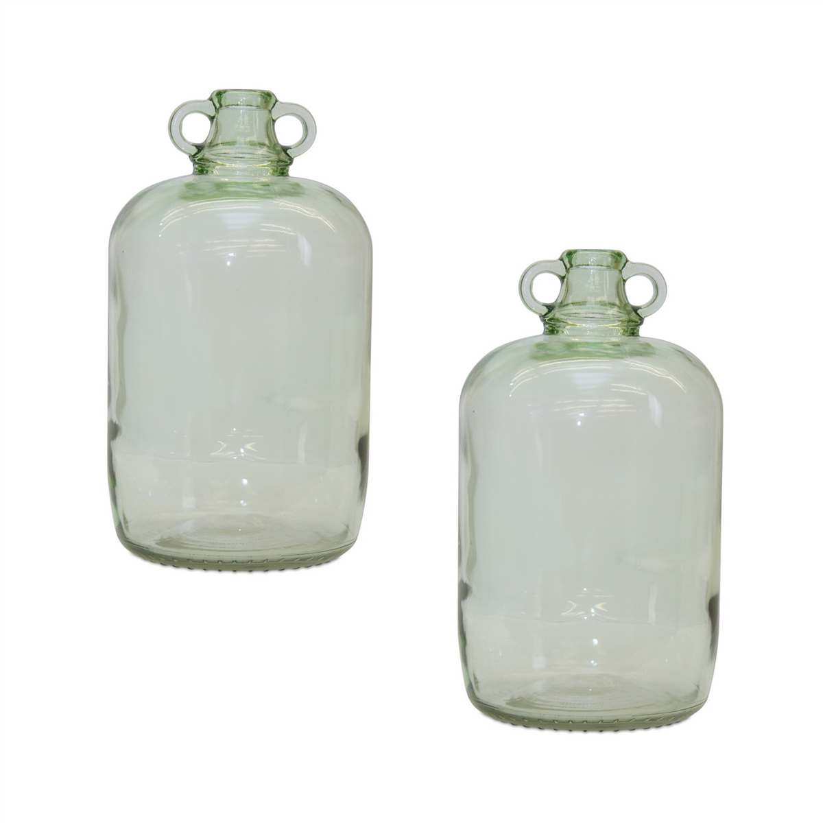 Sage Green Glass Jug Vase (Set of 2) -Ship Only
