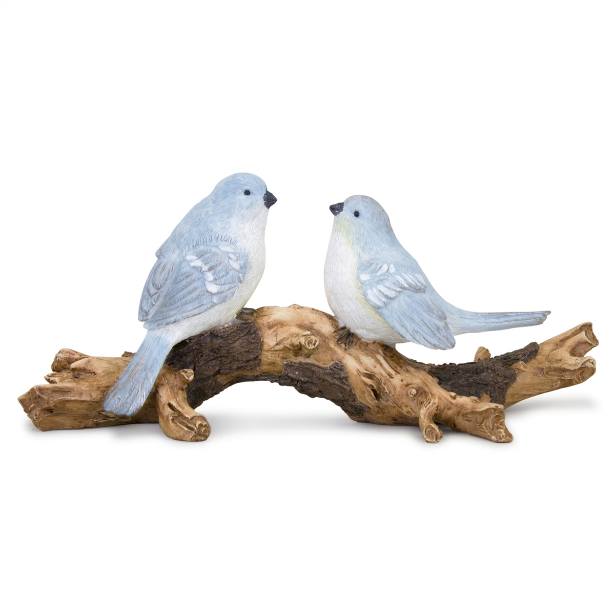 Natural Blue Birds on Branch Figurine 9.5"L -Ship Only