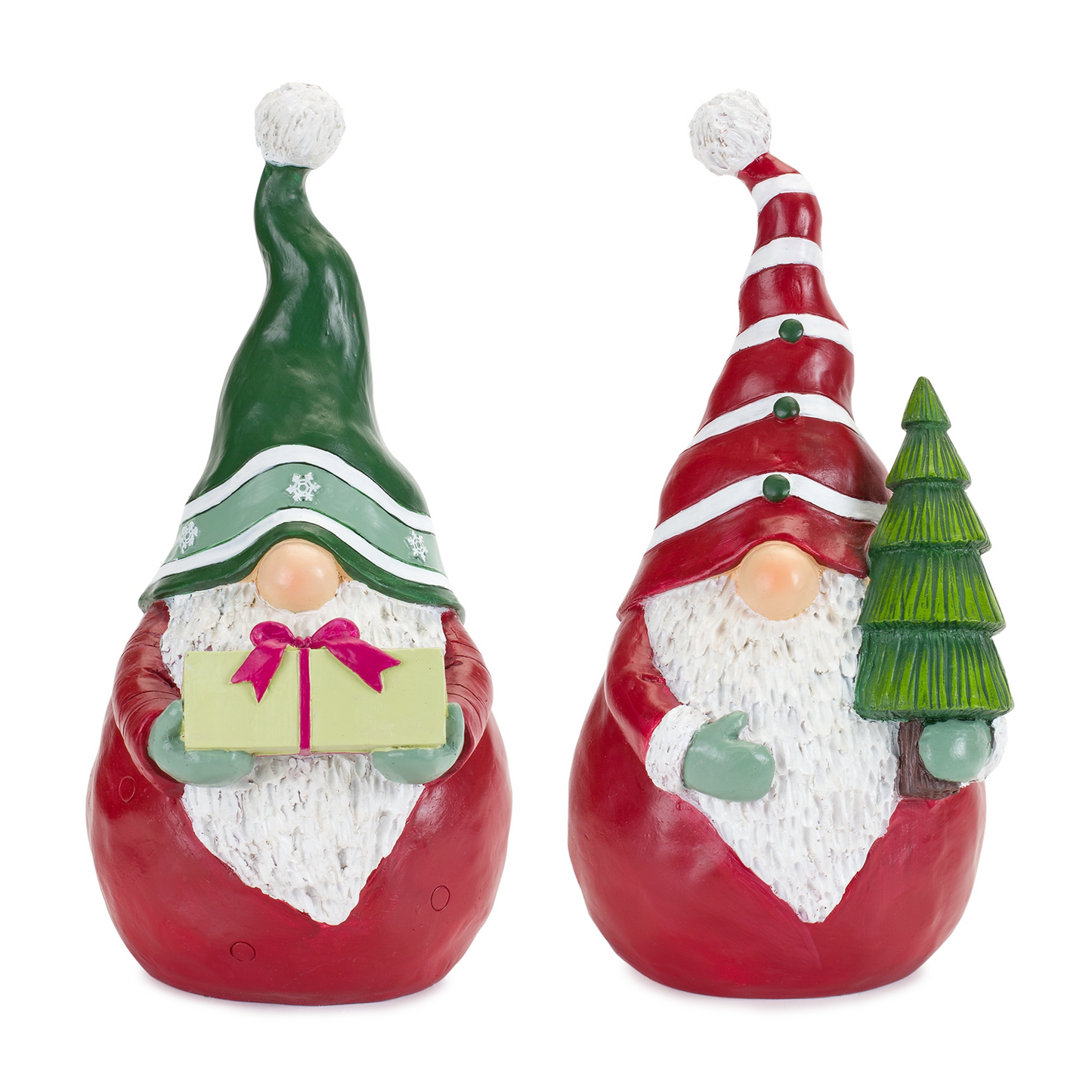 Holiday Gnome with Tree and Present (Set of 2) -Ship Only