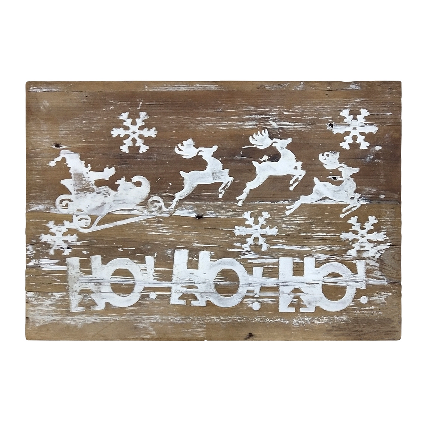 Wood "Ho Ho Ho" Wall Sign 19.5"L -Ship Only