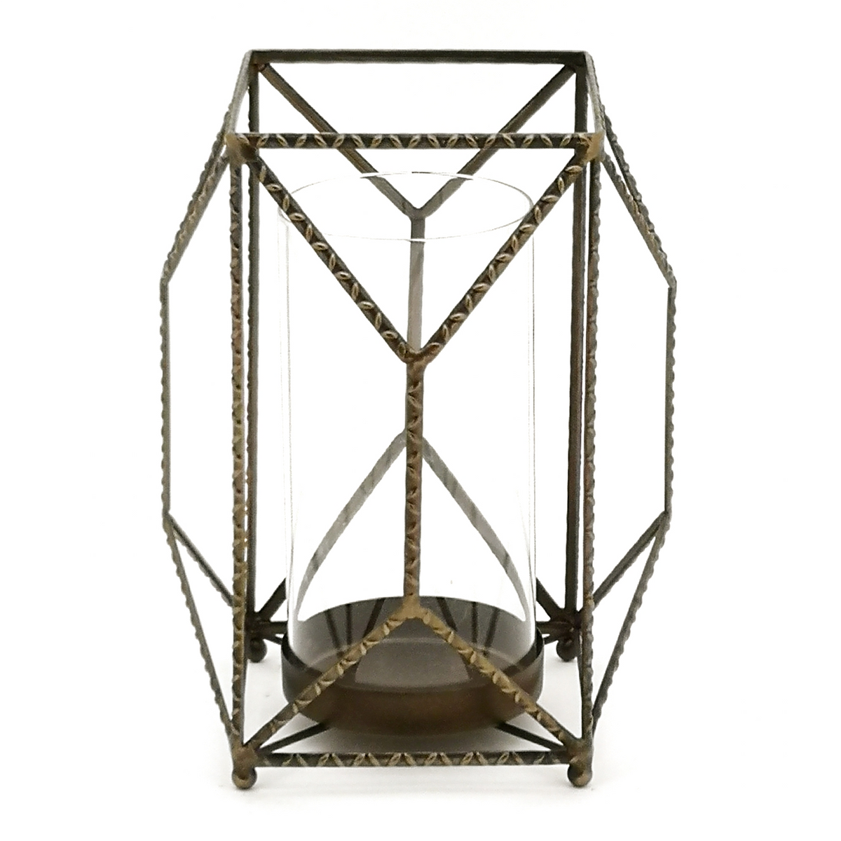 Geometric Iron Candle Holder 10"H -Ship Only