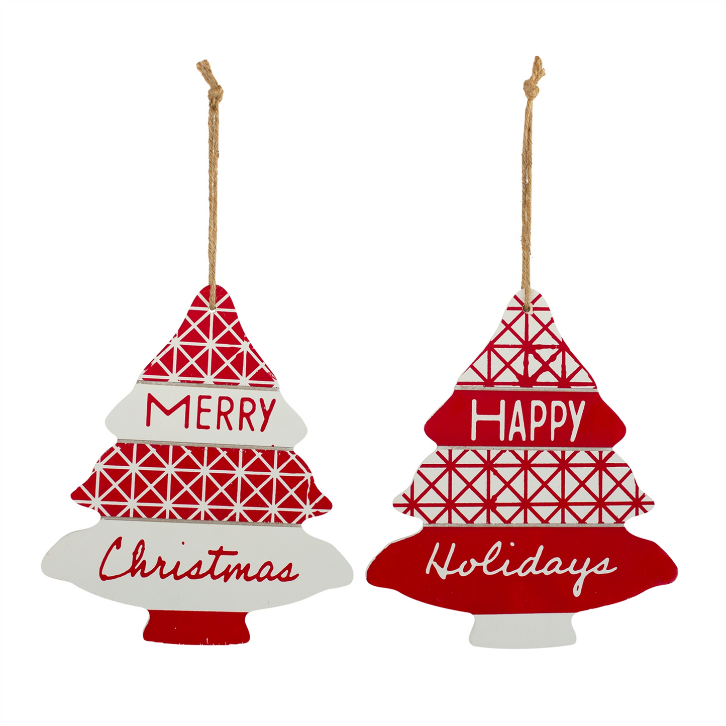 Wood Sentiment Tree Ornament (Set of 12) -Ship Only