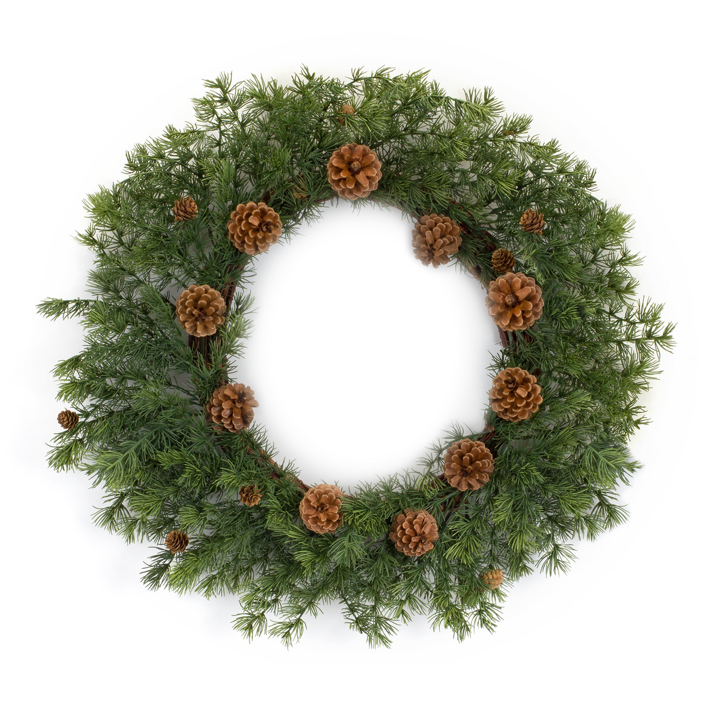 Winter Pine Wreath with Pine Cones 25.5"D -Ship Only