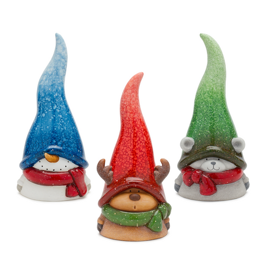 Whimsical Terra Cotta Winter Animal Decor (Set of 3) -Ship Only
