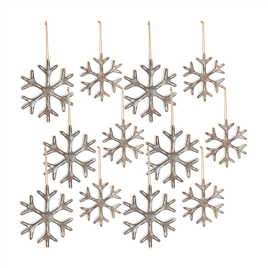 Snowflake Ornament (Set of 12) 7"H, 9.25"H MDF -Ship Only