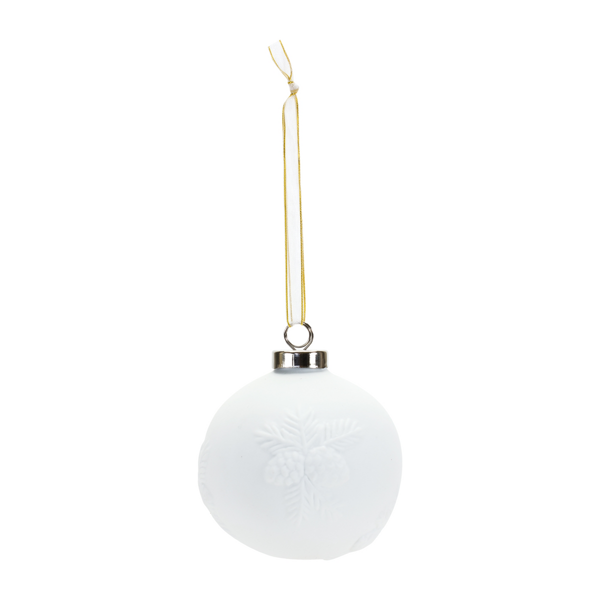 Porcelain Pine Cone Ball Ornament (Set of 6) -Ship Only