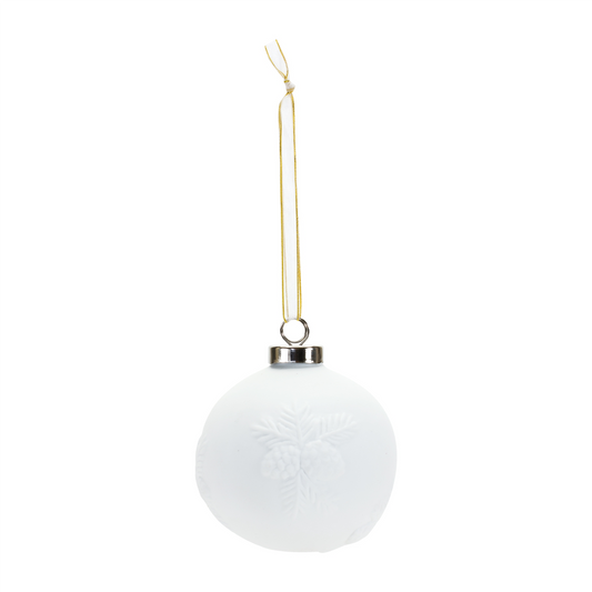 Porcelain Pine Cone Ball Ornament (Set of 6) -Ship Only