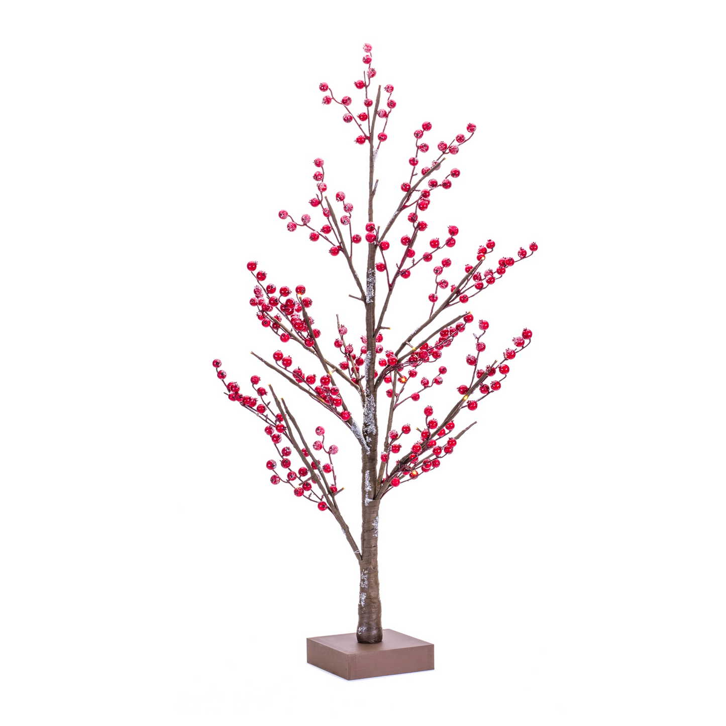 LED Lighted Frosted Berry Twig Tree with Base 38"H -Ship Only