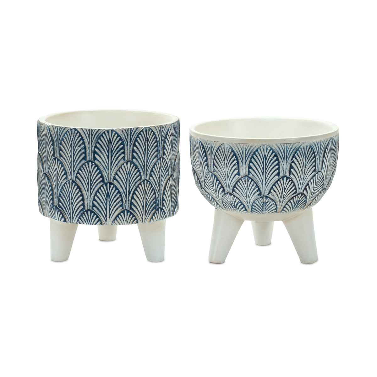 Geometric Leaf Planter with Legs (Set of 2) -Ship Only
