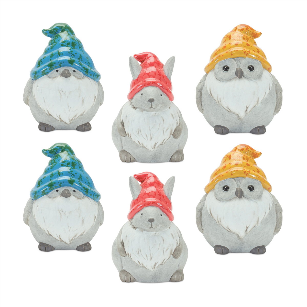 Whimsical Animal Gnome Garden Statue (Set of 6) -Ship Only