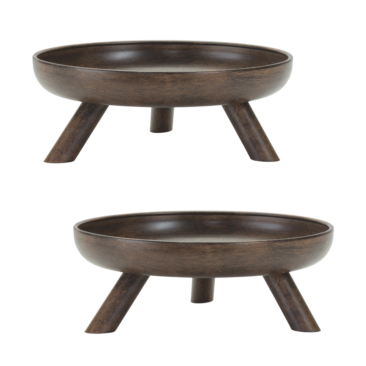 Bowl w/Legs (Set of 2) 7.75"D x 3"H Metal -Ship Only