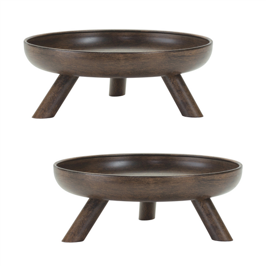 Bowl w/Legs (Set of 2) 7.75"D x 3"H Metal -Ship Only