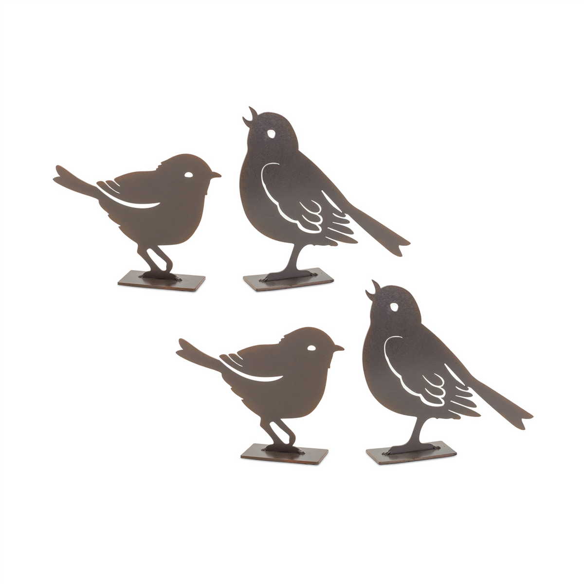 Bird (Set of 4) 4"H, 5.5"H Metal -Ship Only