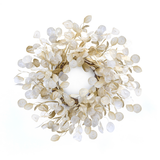 Silver Dollar Wreath 27.5”D Paper -Ship Only