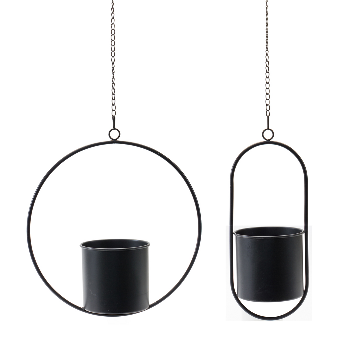 Modern Hanging Planter with Frame (Set of 2) -Ship Only