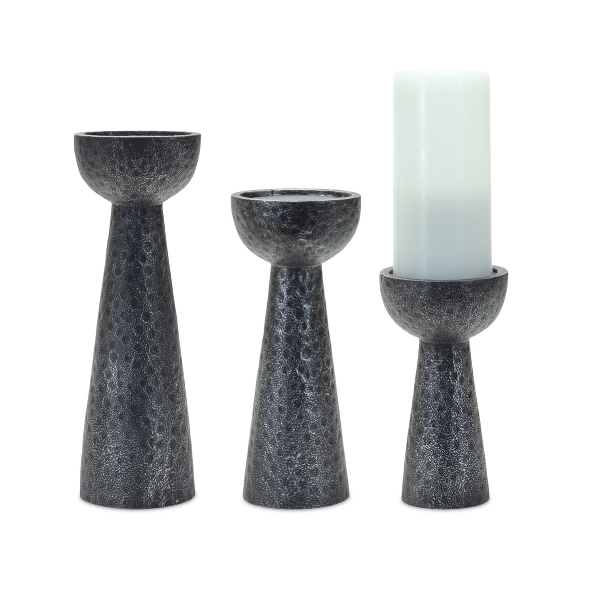 Candle Holder (Set of 3) 7"H, 9"H, 11"H Resin -Ship Only