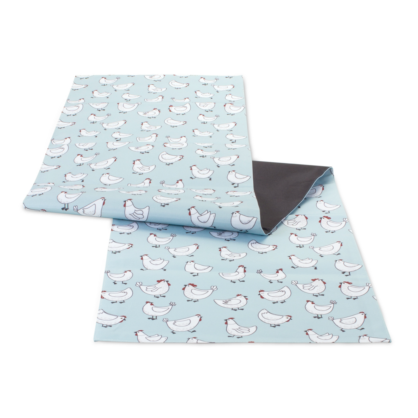 Blue and White Chicken Dining Table Runner 72"L -Ship Only