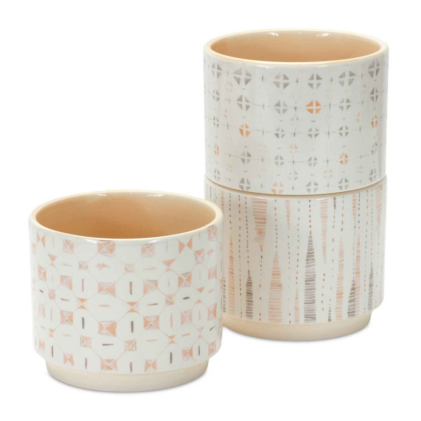 Blush Patterned Stacking Pot (Set of 3) -Ship Only
